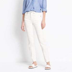 Skinny Mid-Rise Ankle White Italian Denim Jeans
